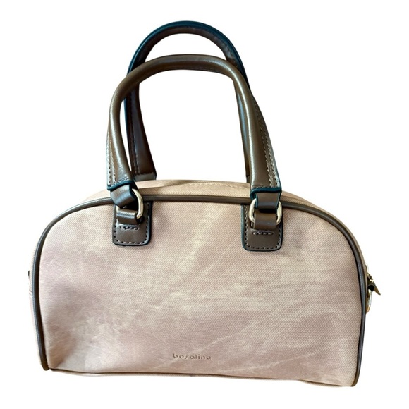 Tan and Black Structured Shoulder/Crossbody Bag - Picture 2 of 10